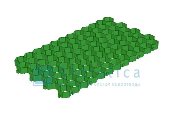 Решетка газонная Gidrolica Eco Standart РГ-70.40.3,2 - пластиковая зеленая (607)