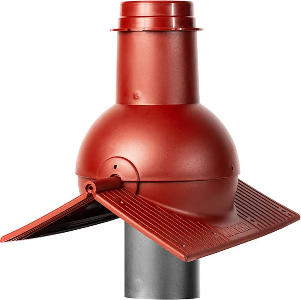 Выход канализации коньковый Krovent Pipe-cone красный