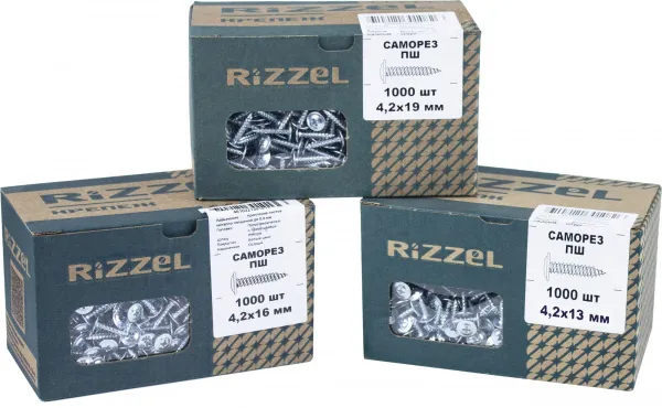 Саморез ПШ Rizzel 4,2х16 (1000шт) шлиц PH2, цинк