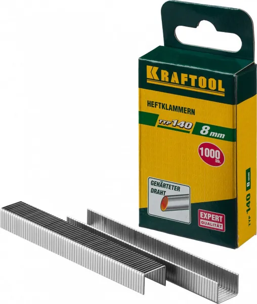 Скобы для степлера Kraftool 8 мм тонкие тип 140, 1000 шт (31680-08)