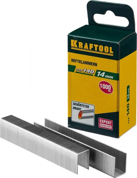 Скобы для степлера Kraftool 14 мм широкие тип 140 1000шт (31680-14)