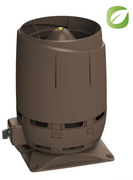 Вентилятор крышный Vilpe Flow Есo110S с основанием 300х300 коричный