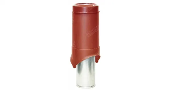 Выход канализации Krovent Pipe-VT 125/100 изолированный красный
