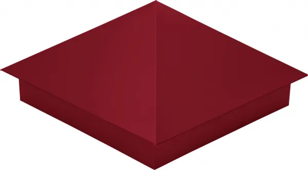 Колпак на столб 385х385мм 0,45 ПЭ RAL 3003 рубиново-красный