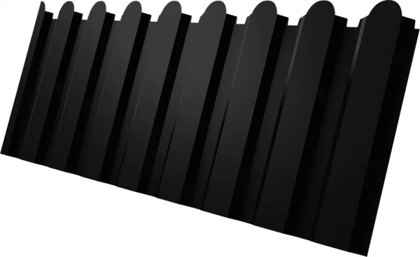 Профнастил С20A фигурный Grand Line 0,45 Drap ТР RAL 9005 черный