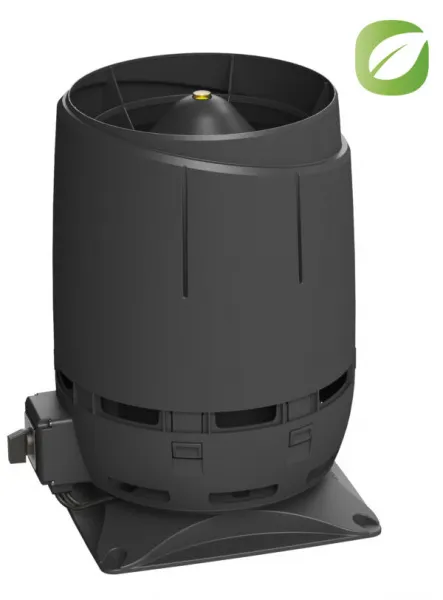 Вентилятор крышный Vilpe Flow Есo110S с основанием 300х300 черный