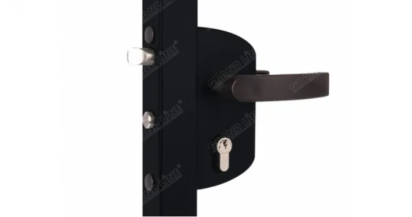 Замок LAKZ 6060 P1L корпус из полимиада с ручками из полимиада, черный RAL 9005 Blister