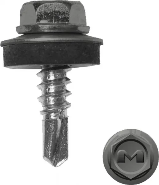 Саморез по металлу Daxmer 5,5х19 RAL 9006 (250) сверло №3
