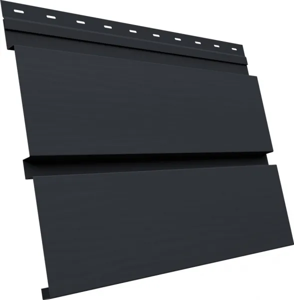 Сайдинг металлический Квадро Брус 3D в01 Grand Line 0,45 Drap TwinColor с пленкой RAL 7024 мокрый асфальт