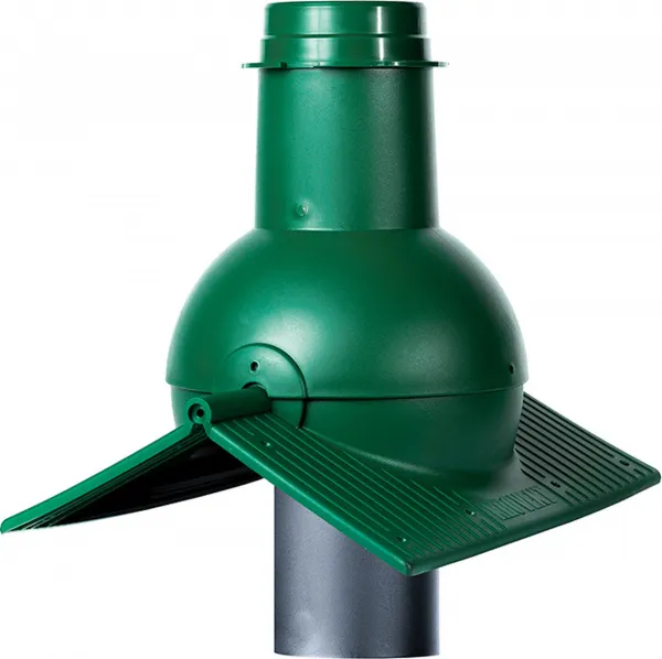 Выход канализации коньковый Krovent Pipe-cone зеленый