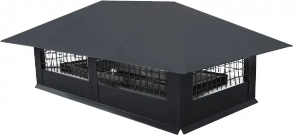 Дымник на трубу с сеткой 1275х350мм 0,45 Drap ТХ RAL 7024 мокрый асфальт