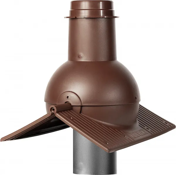 Выход канализации коньковый Krovent Pipe-cone коричневый