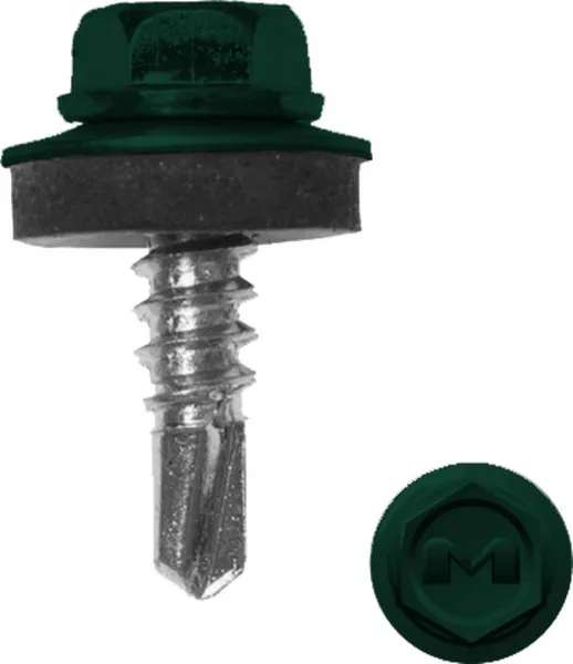 Саморез по металлу Daxmer 5,5х19 RAL 6005 (250) сверло №3