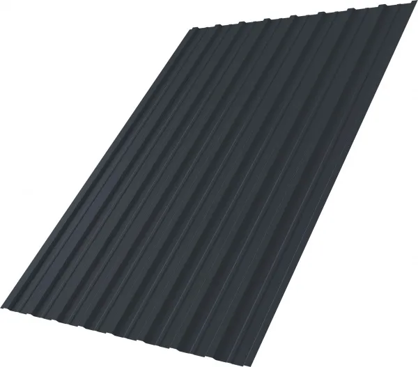 Профнастил С10A Grand Line 0,5 GreenCoat Pural БТ матовый RR 23 темно-серый (RAL 7024 мокрый асфальт)