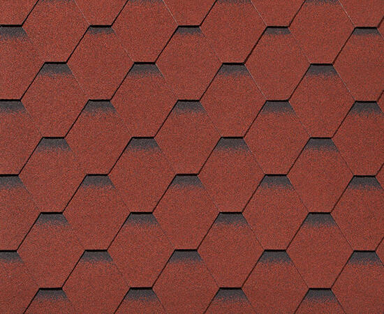 Черепица гибкая RoofShield Премиум Стандарт красный с оттенением