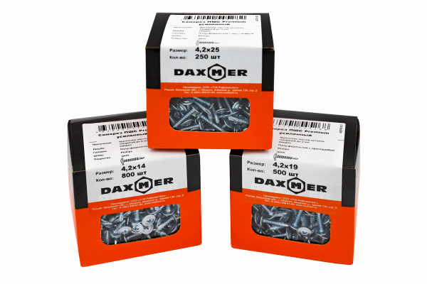 Саморез ПШС Daxmer Premium 4,2х41 (200шт) шлиц PH2, цинк