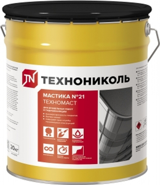 Мастика кровельная Технониколь №21 Техномаст 20кг (ведро)