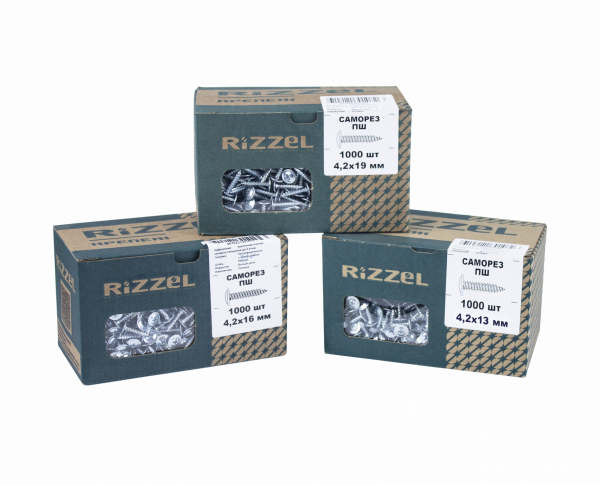 Саморез ПШ Rizzel 4,2х38 (500шт) шлиц PH2, цинк