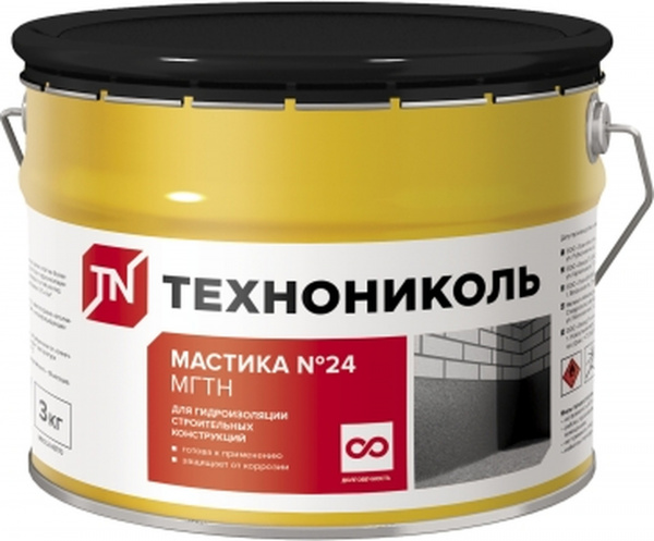 Мастика гидроизоляционная Технониколь №24 МГТН 3кг (ведро)