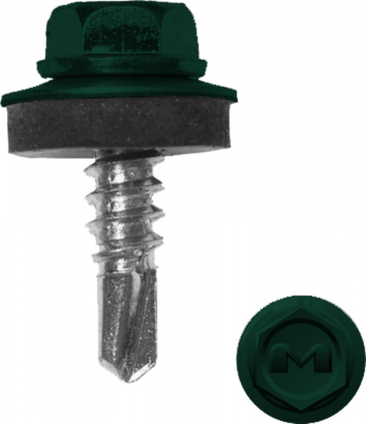 Саморез по металлу Daxmer 5,5х19 RAL 6005 (250) сверло №3