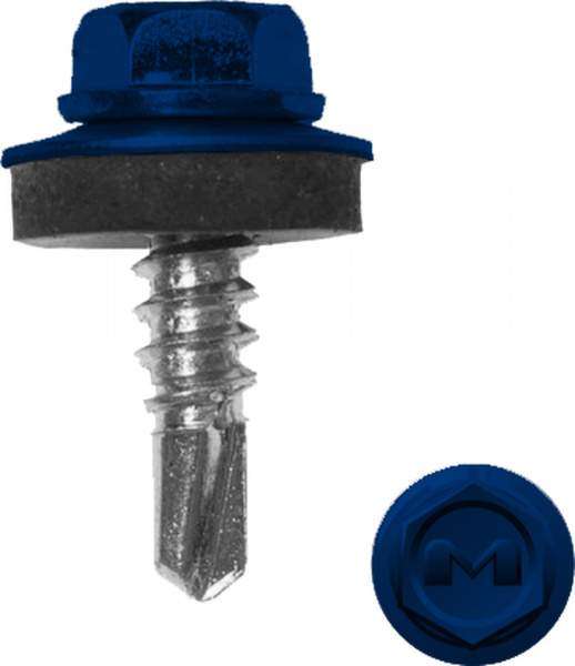 Саморез по металлу Daxmer 5,5х19 RAL 5002 (250) сверло №3