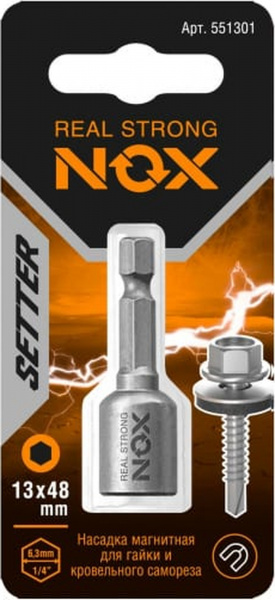 Ключ-насадка магнитная Nox Nut Setter 13x48мм карта (551301)